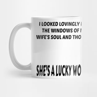 She's A Lucky Woman (Black) Mug